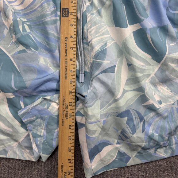 C&C California Shorts Mens XL Blue Green Tropical Leaf Swim Trunks Boardshorts - Picture 5 of 6